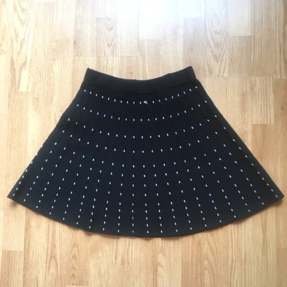 knit Zara circle black skirt with white detail S - Picture 2 of 4